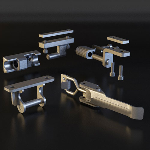 Hinges pins and fittings for aluminium sideboards